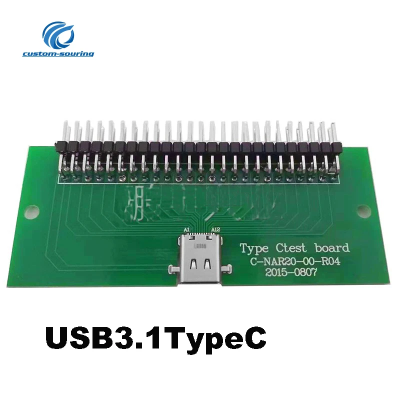 10 шт. USB3.1 Тип C разъем с печатной платы 24 P разъем тестовая плата адаптера 0,8 мм