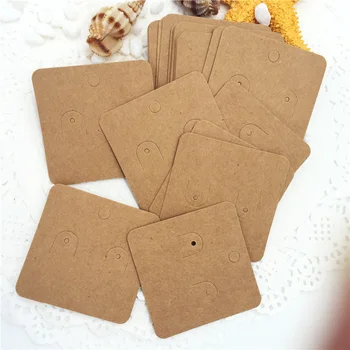 

Square Earring Card Kraft Paper 1000Pcs Earring Card Hold 5x5cm Jewelry Earring Cards Packaging Can Custom Printed Earring Cards