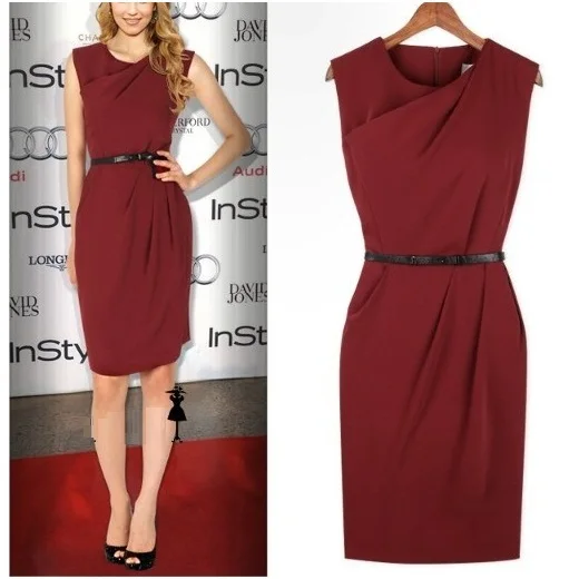 2017 Brand Elegant Sleeveless Designer Slim One Piece Business 2017 Brand Elegant Sleeveless Designer Slim One Piece Business Office Las Work Women Dress With