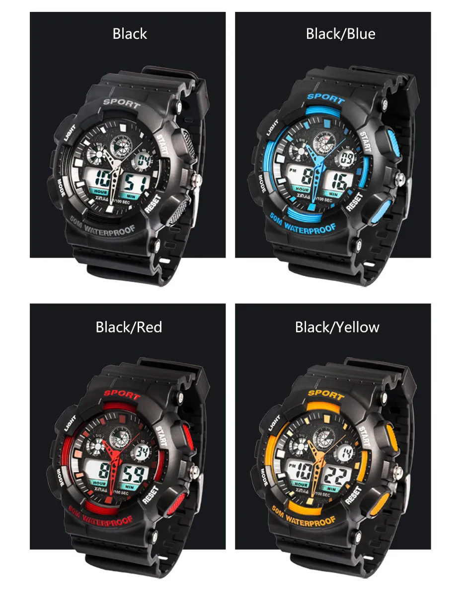 XINJIA бренд стиль Япония движение для мужчин t Военная Униформа ударопрочный цифровые часы Армейский Камуфляж спортивные ЖК для мужчин открытый водонепроницаемый