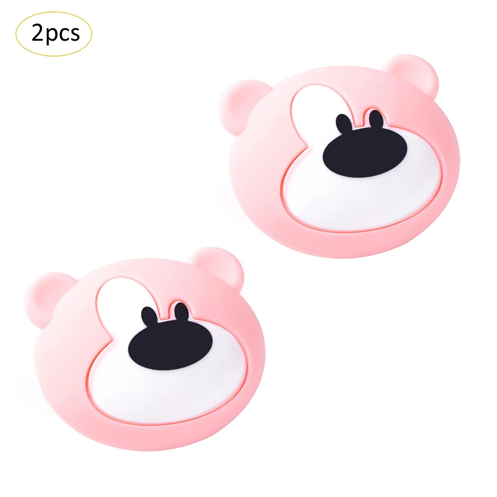 2pcs Little Bear Child Anti-Collision Angle Protector Cartoon Animal Shape Soft Silicone Table Corner Cover Baby Safe Protector