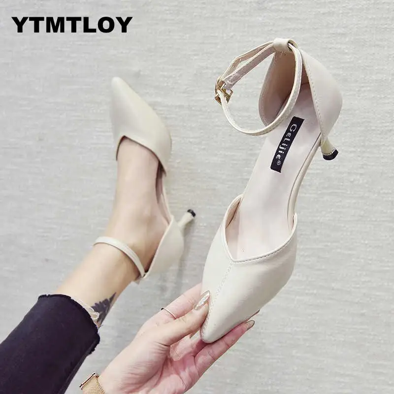 

women Fashion Sweet Spring & Summer Slip Sandals On High Heel Shoes Lady Casual Sweet Street & Office High Heel Pumps 2019