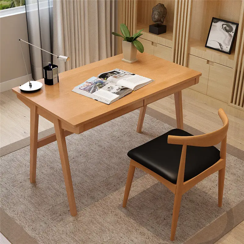 Pure Solid Wood Desk With Drawer 1 21 M Japanese Style Computer
