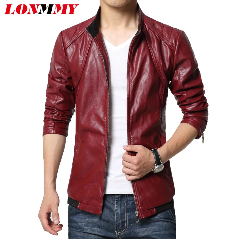 LONMMY M-6XL Leather jacket men coat Men Clothes Fashion Casual Slim mens leather jackets and coats spring Suede 2017 autumn