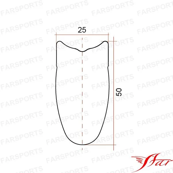 Farsports трубчатые полностью Углеродные колеса 50 мм Глубина x 25 ширина для