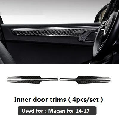 Внутренняя накладка на приборную панель из углеродного волокна для Porsche Macan, внутренняя отделка из углеродного волокна - Название цвета: Inner door trims