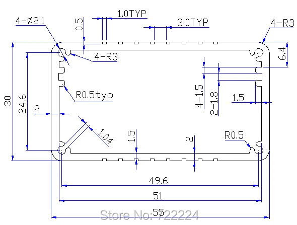 Корпус Интегрированный алюминиевый для Электророзетки 55*30*100 мм|box for|box for electronicboxes
