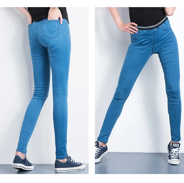 Leijiджинсы Модные осенние Леггинсы синие S 6XL женские средняя талия плюс размер женские высокие эластичные длинные брюки обтягивающие