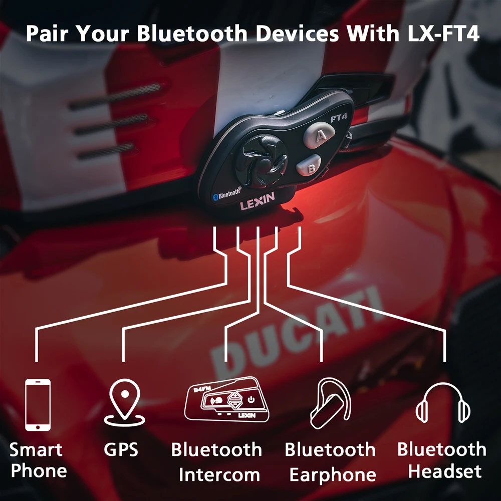 LEXIN LX-FT4 2 шт 1-4 Rider мотоцикл Bluetooth шлем гарнитура домофон с fm-радио для мотоцикла/внедорожника/снегохода