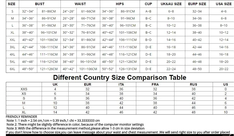 Size S-6XL WIth Country sizeS 81-86CM)