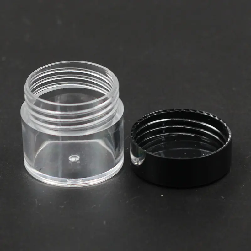 50pcs/lot 20g Gram Black Lid Plastic Jar Cosmetic Jars Empty Cosmetic