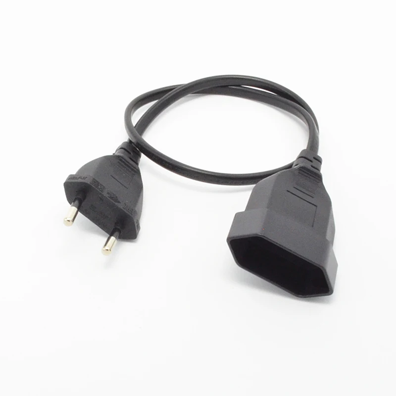 European EU 2 Prong VDE Male to Female Power Extension Cord Cable for