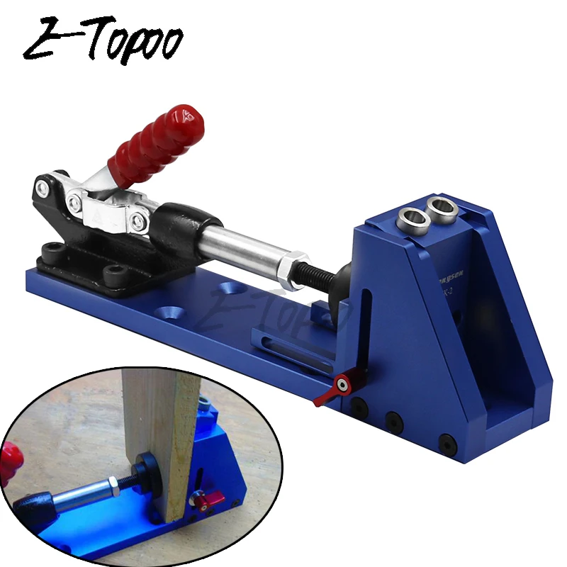 

Woodworking Guide Carpenter inclined tools clamp base Drill Bit System Pocket Hole Jig Kit Hand tools