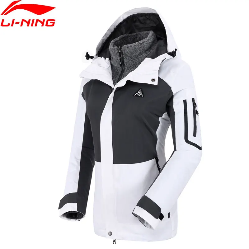 Li Ning женская верхняя одежда 3 в 1 Ветровка внутренняя флисовая куртка 100% полиэстер