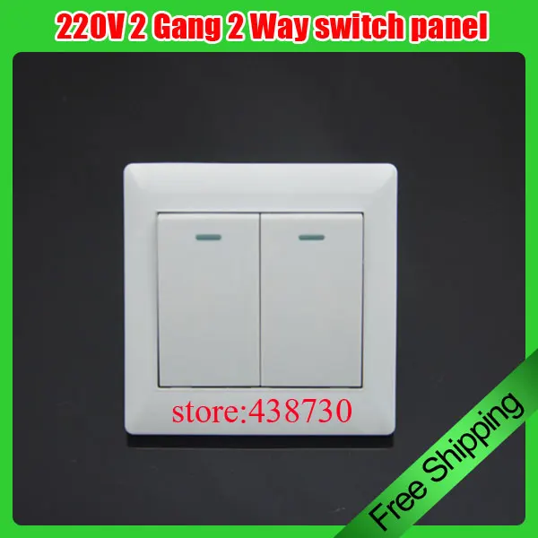 1pcs 220V dual open dual control switch panel / 2 Gang 2 Way switch