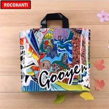 ROCOHANTI 10X модная индивидуальная пластиковая сумка с рисунком граффити Экологичная многоразовая сумка для покупок