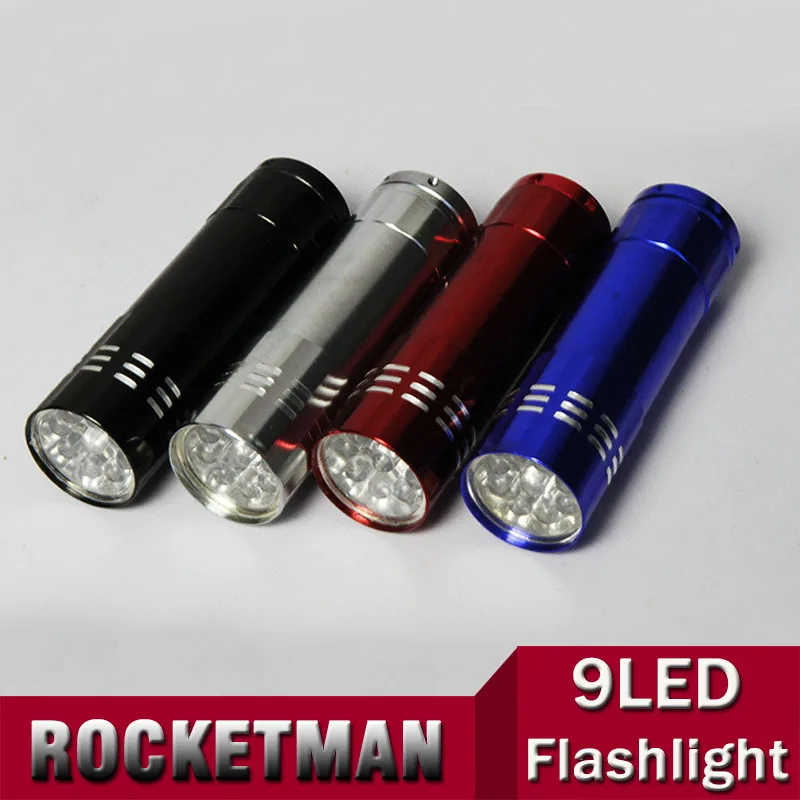 New Silver Mini Flashlight 9 LED Small Hand Torch 87
