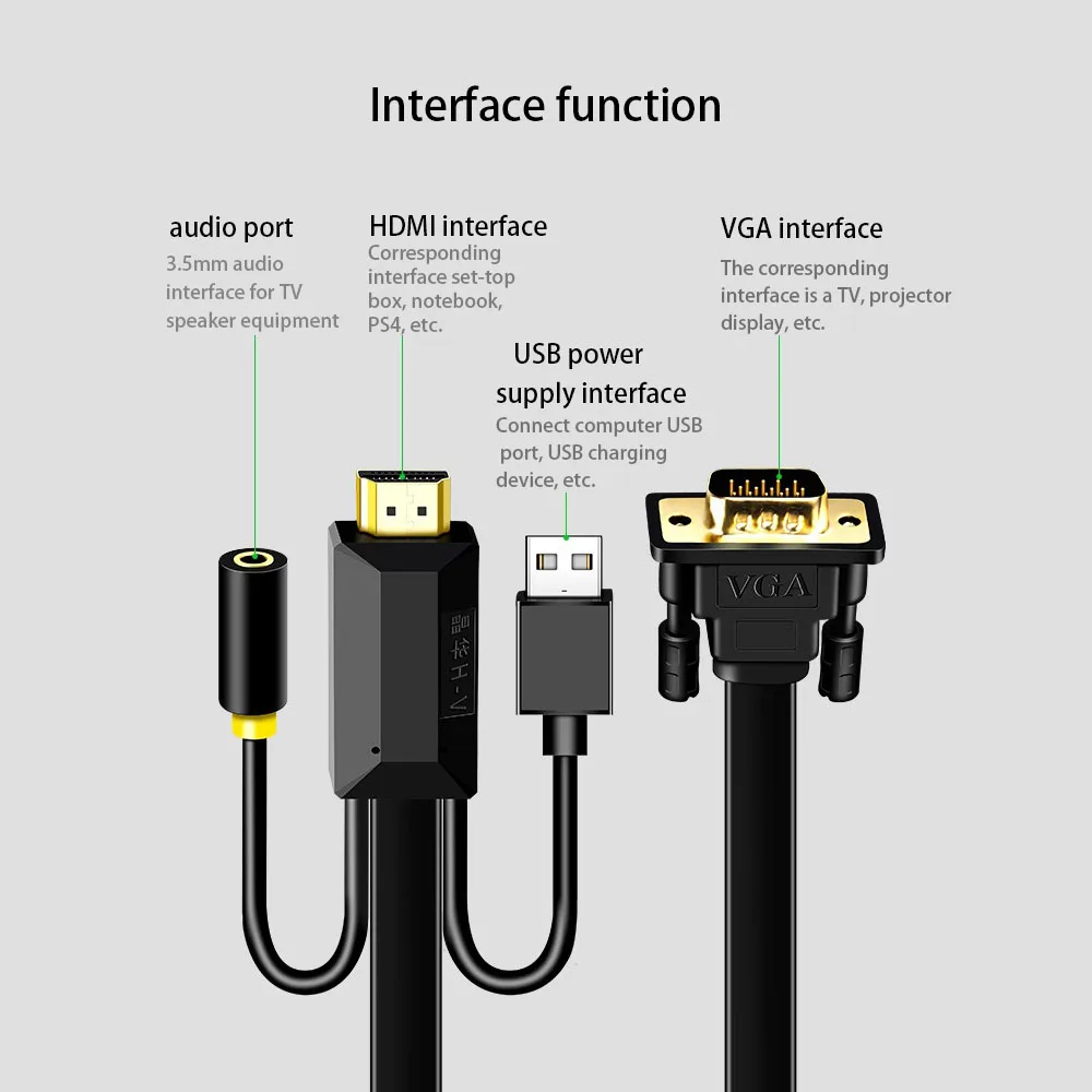 Кабель HDMI VGA HD 1080P с аудио кабелем 1/2/3/5 м|Кабели HDMI| |