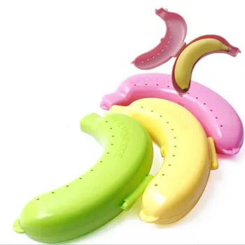

New Qualified Cute 3 Colors Fruit Banana Protector Box Holder Case Lunch Container Storage Box For Kids Protect Fruit Case