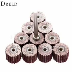 DRELD 10 шт. Dremel аксессуары 240-Grit шлифовальный диск шлифовальные лоскут колеса кисточки песок роторный инструмент 10x10x3 мм