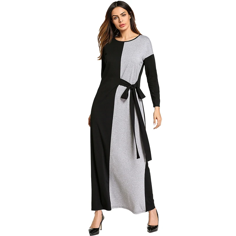 

Fashion Striped Maxi Dress Long Robe Gowns Abaya Tunic Muslim Kimono Loose Style Jubah Ramadan Middle East Arab Islamic Clothing