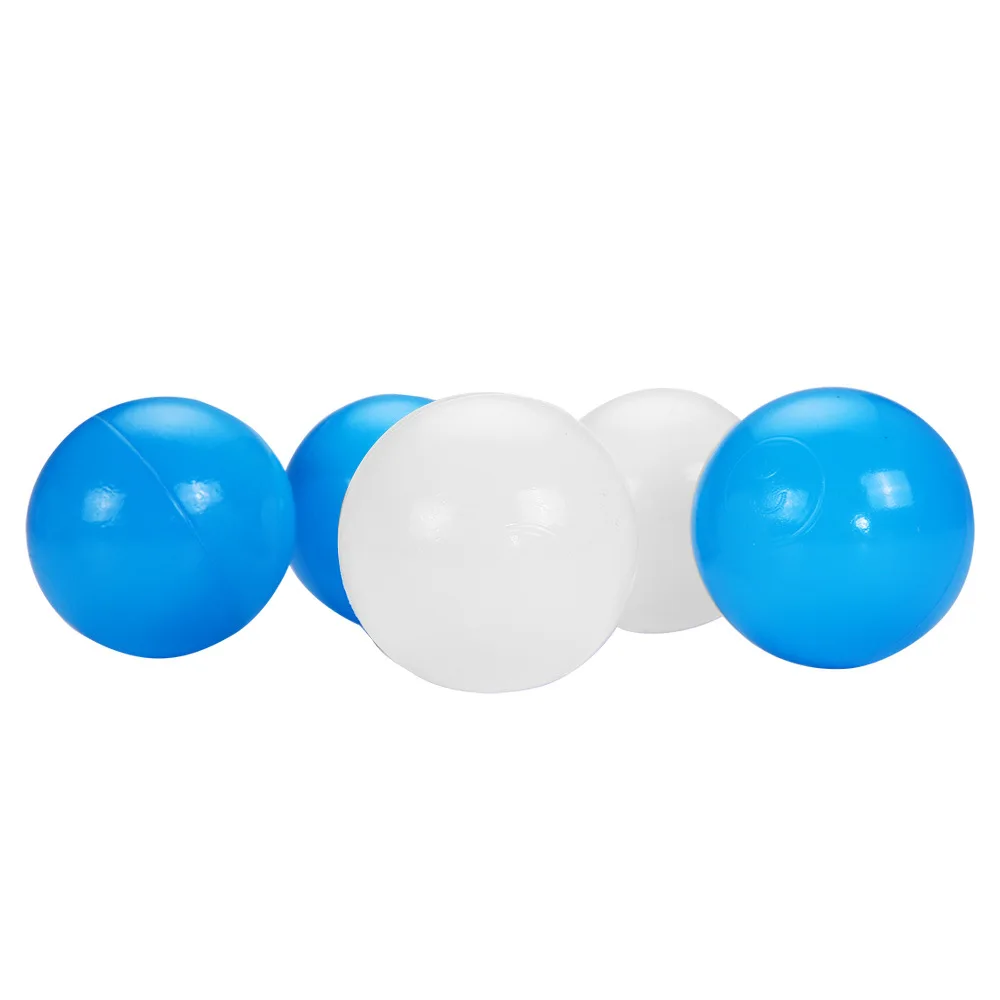 100 шт./лот, экологически чистый белый и голубой мягкий пластиковый Океанский шар, забавный детский водный бассейн, Океанский волнистый шар диаметром 5,5 см