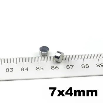 

NdFeB Small Strong Permanent Magnet Disc Dia. 7 x 4mm Neodymium Sensor Magnetics Suitcase Button Fridge Magnets100pcs