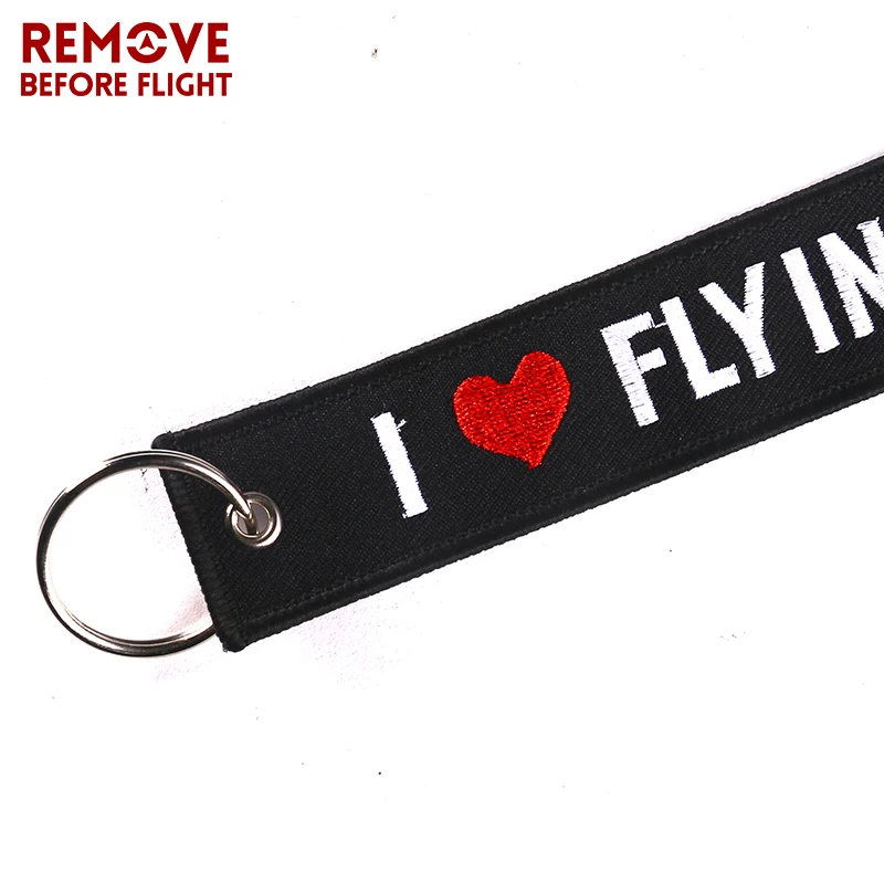 Remove Before Flight Автомобильный держатель для ключей брелок OEM Ювелирные изделия с вышивкой с надписью «I LOVE Летающий брелок для авиации подарки Чемодан теги