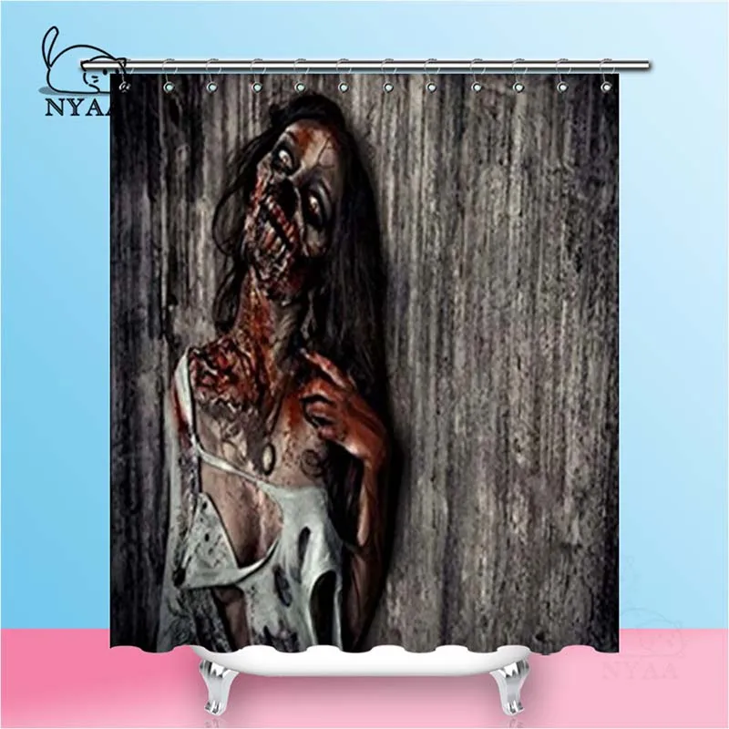 

Nyaa Halloween Bloody Shower Curtains Skull Day Of The Dead White Waterproof Polyester Fabric Bathroom Curtains For Home Decor