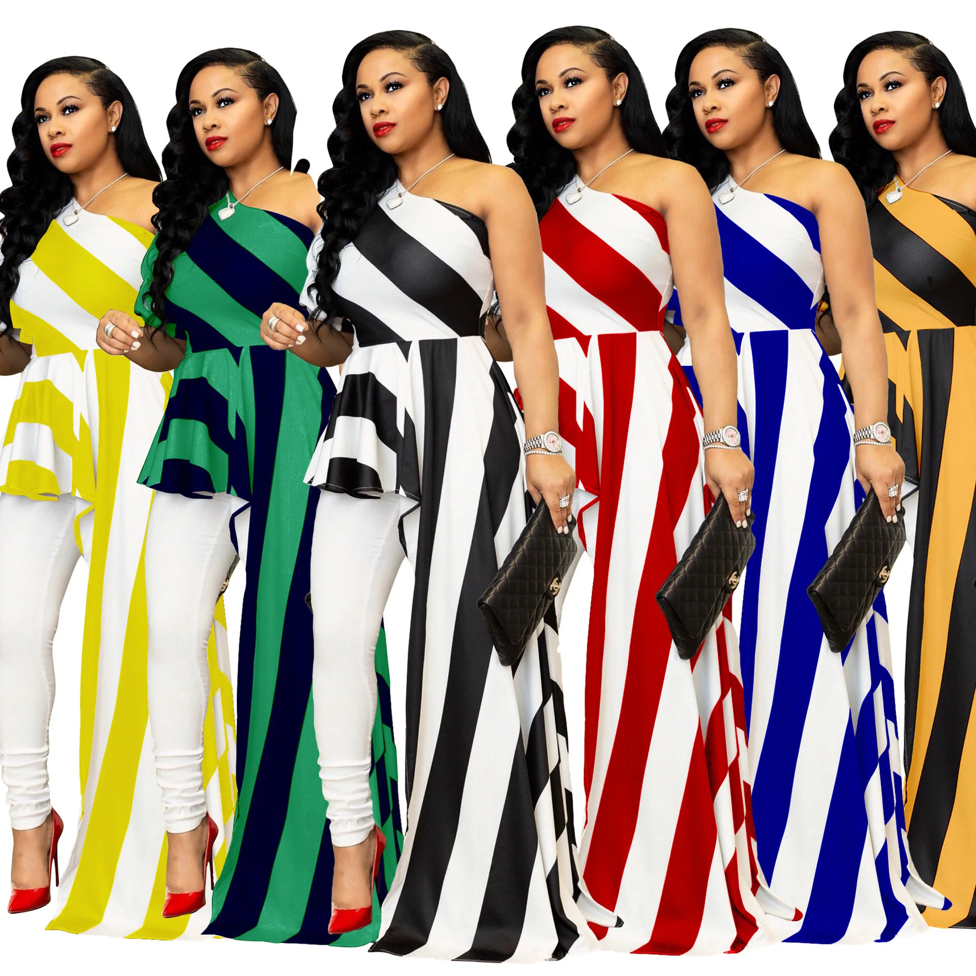 

2019 hot selling women clothing Dashiki fashion sexy printed elastic fabric creative dress Striped dress size S M L XL XXL XXXL