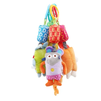 

New Hot Cute Animal Baby Toy Baby Mobile Rattles Soft Plush Letter Animal Toy Ring Bell Crib Monkey Rabbit Mouse Stroller Doll