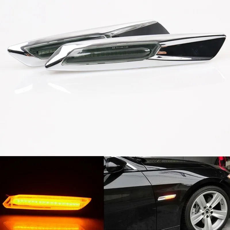 

2PCS LED Fender Side Marker Light Turn signal light lamp for BMW E60 E61 E81 E82 E88 E90 E91 E92 E93 car styling amber