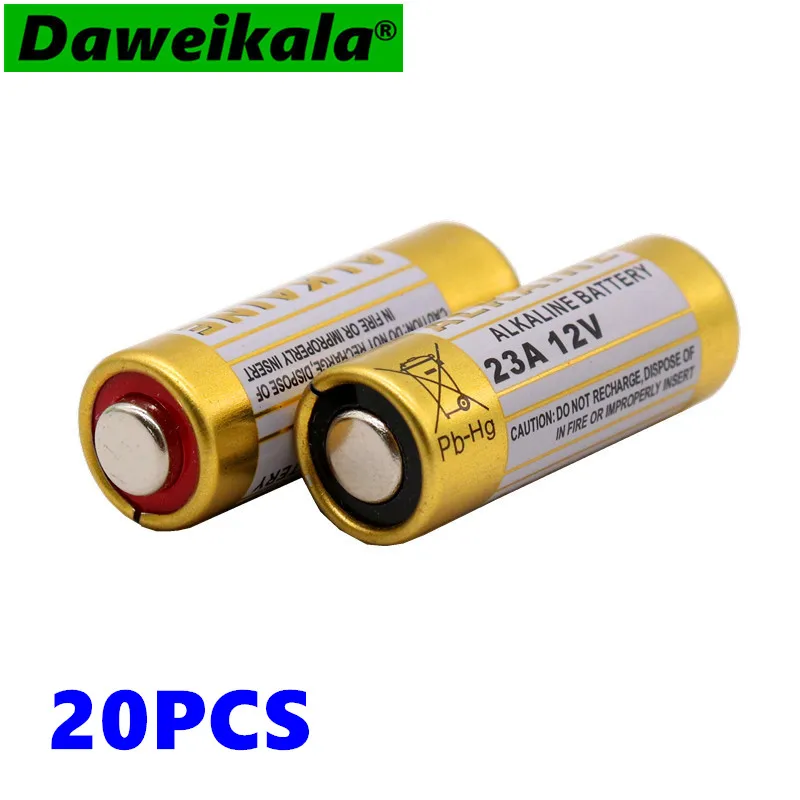 20 шт./лот маленькая батарея 23A 12V 21/23 A23 E23A MN21 MS21 V23GA L1028 Щелочная сухая | Электроника