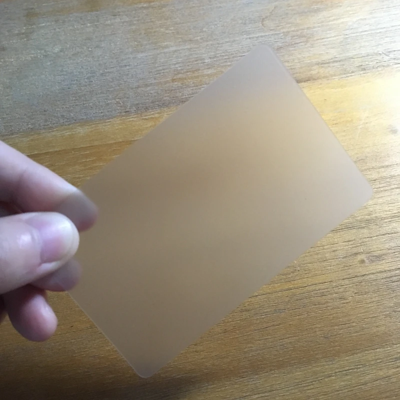 cartões, PVC Material plástico fosco fino, cartão impermeável, 85,5*54mm, 50PCs