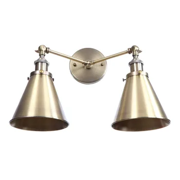 

Green Bronze American Village Wall Lamp E27 Bulb with lampshade Iron wall light Industrial restaurant led wall lamp RWL0014