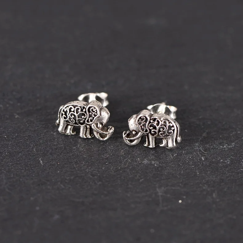 

contracted hollow-out decorative pattern restoring ancient ways ms elephant stud earrings personality New Year gift