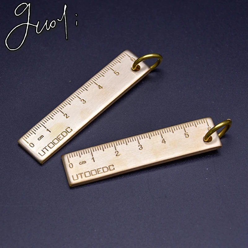 Guoyi-A039 구리 소재 길이 6cm 두께 미니 눈금자 사무실 및 학교 문구, ..