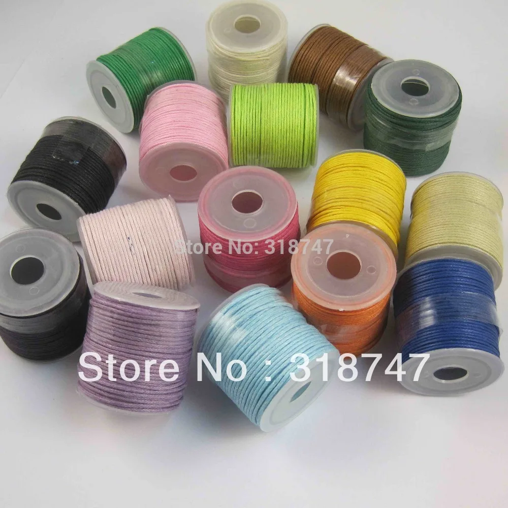 

SALE! 1mm Multicolor Waxed Cord Wax Cotton Cord DIY Bracelet Necklace Bead Accessories Craft ,1roll/10rolls 013005006