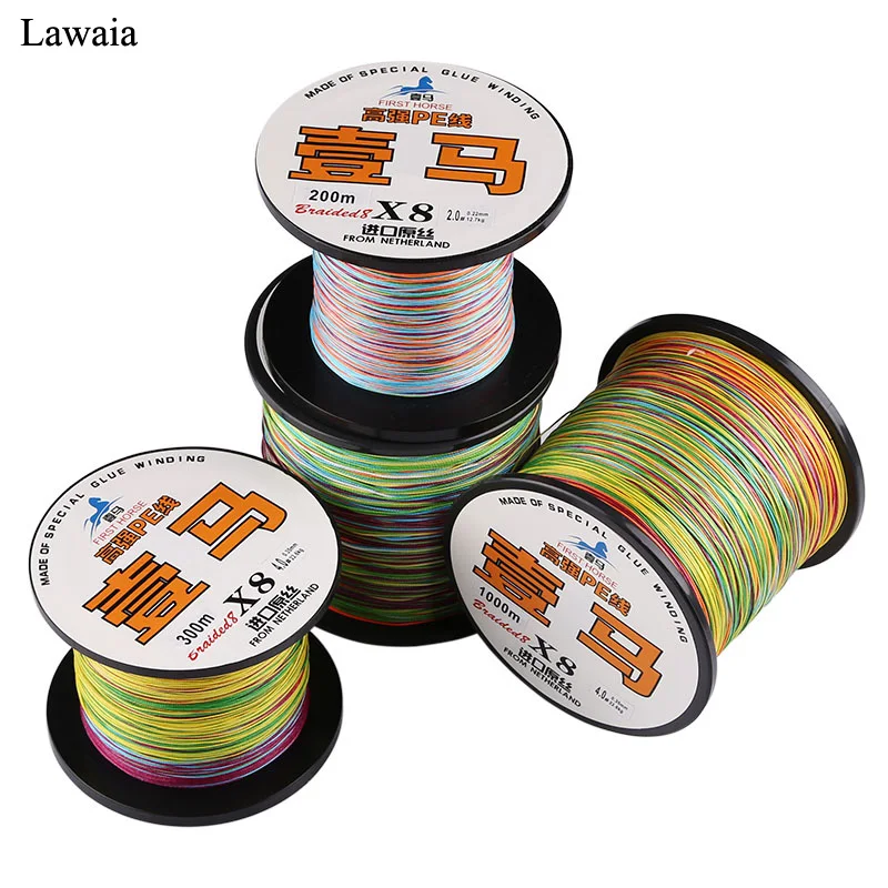 Lawaia PE Braided Fishing Line Multicolored 8 Strands Strong Fishing
