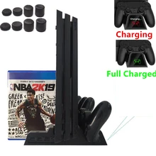 PS4/PS4 Slim/PS4 PRO вертикальная подставка с охлаждающим вентилятором кулер двойной контроллер Зарядное устройство Док-станция зарядная станция для SONY Playstation 4