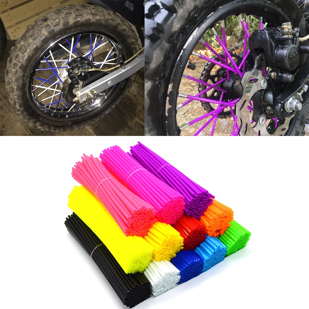 

72Pcs/Lot Universal Motorcycle dirt bike enduro wheel spoke spoke skins Cover Wheel Rim Spoke Wraps Motorcycle Protector