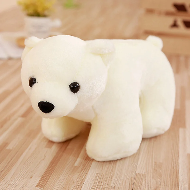 25cm Lovely Soft Polar Bear Plush Toy Stuffed Animal White Bear Plush Toy Doll for Kids & Girls