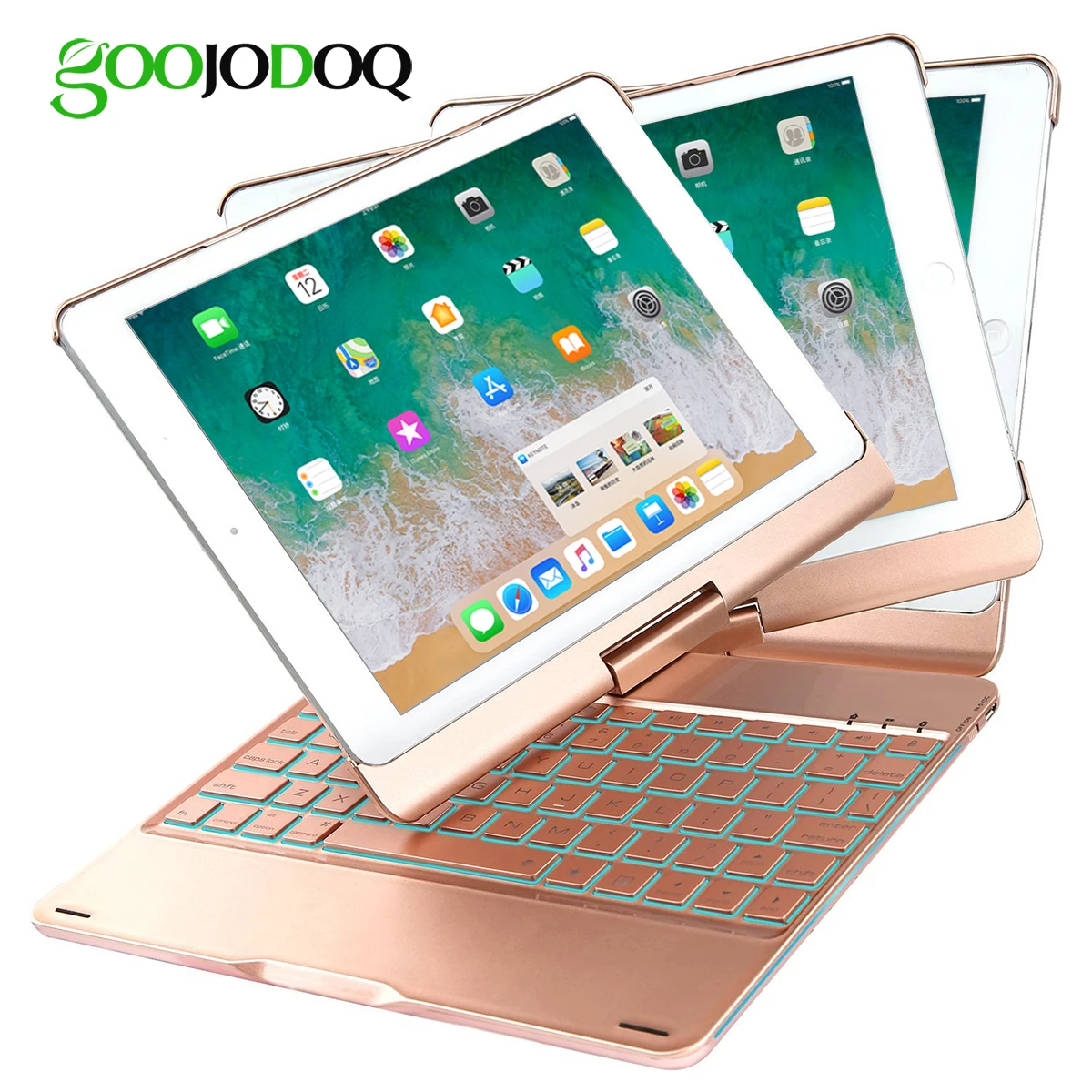 For iPad Pro 10.5 Case with Keyboard, 180 Flip Folio Cover 360 Degree Case for iPad Pro 10.5 7 Color Backlit Blueooth Keyboard For iPad Pro 10.5 Case with Keyboard, 180 Flip Folio Cover 360 Degree Case for iPad Pro 10.5 7 Color Backlit Blueooth Keyboard