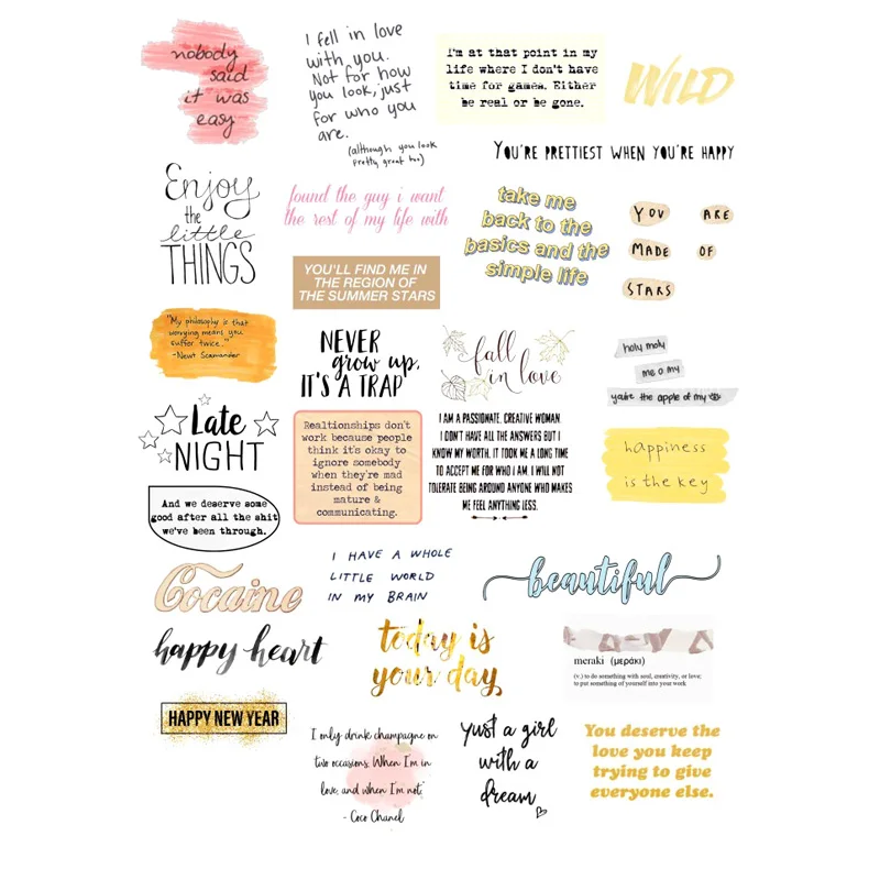 

2 PCS Fashion Thank You Words DIY Decor Scrapbooking Bullet Journal Stationery Stickers Planner Post It Paper Diary Sticker