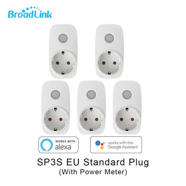 Broadlink SP3S ЕС/США энергетический монитор Smart Draadloze Wi-Fi розетка Afstandsbediening Met измеритель мощности контроллер двери IOS Android - Цвет: SP3S-EU   5PCS