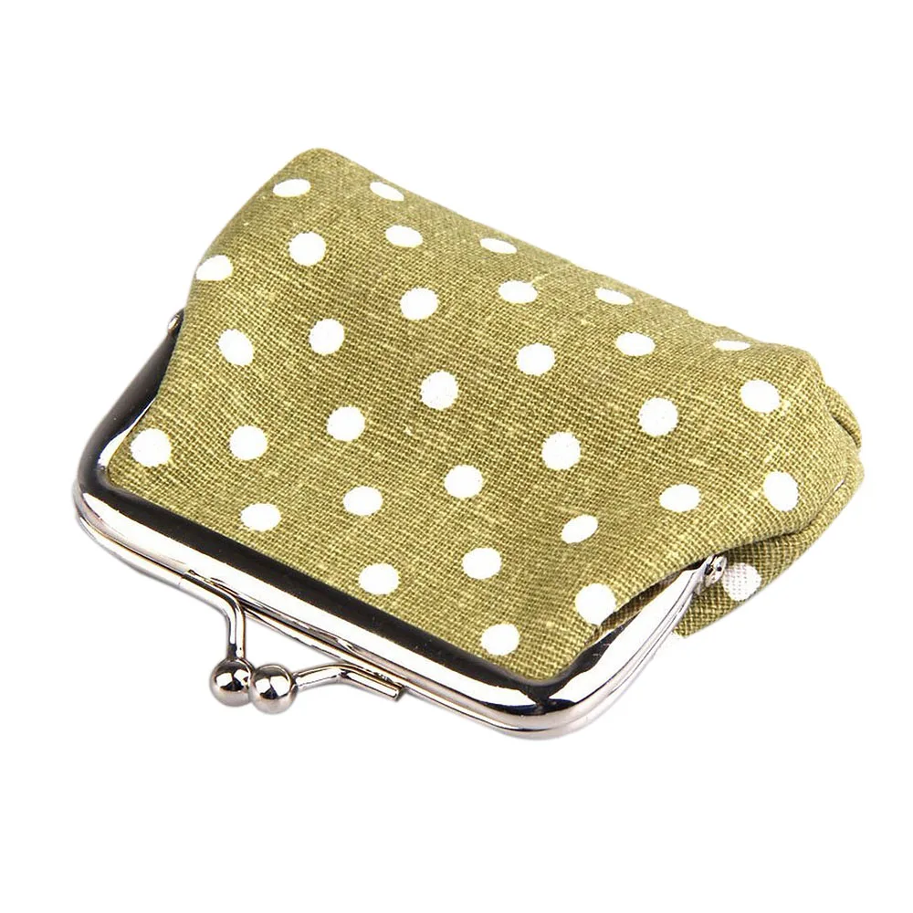 Cute Girl Mini Purse Polka Dots Pattern Coin Change Key Pouch Snap