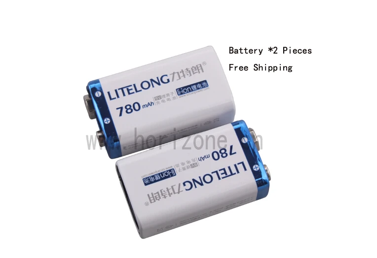 

2PCS Free Shipping 9V nine-volt Li-ion 780mAh Battery 6F22 006P 6KR61 6HR61