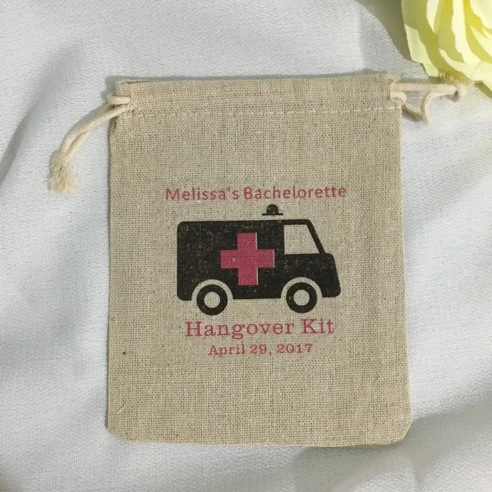 

custom Ambulance Bachelorette Hangover recovery Survival Kit wedding favor gift bags bridal shower party Candy pouches