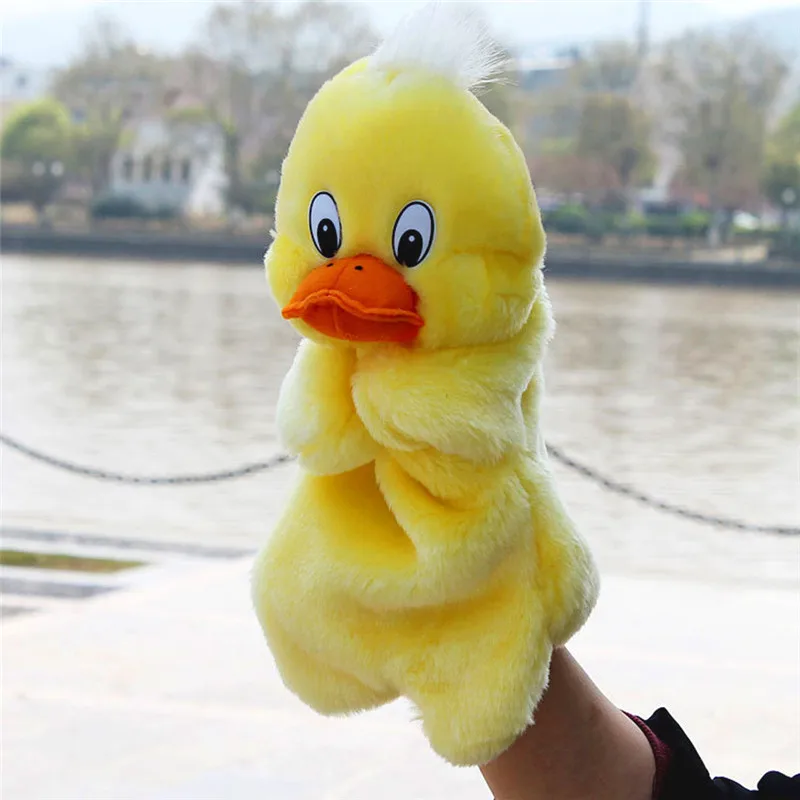 Cute Duck Hand Puppets Plush Dolls Story Telling Educational Pretend Play Toys