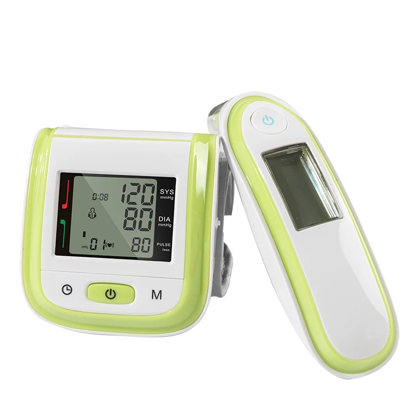 Yongrow тонометр, сфигмоманометр, цифровой инфракрасный ушной термометр, тонометр, измеритель артериального давления на запястье - Цвет: Зеленый